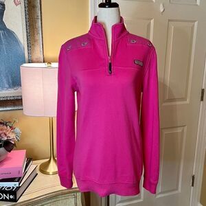 EEUC Women's Vineyard Vines Quarter Zip Pullover Size XS Hot Pink